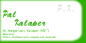 pal kalaper business card